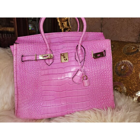Gorgeous alligator crocodile exotic stylish elegant Birkin 35 Barbie eye candy - Picture 1 of 4